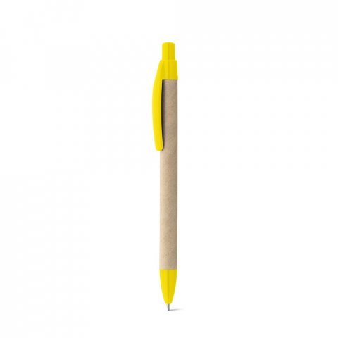 REMI. Esferogr&aacute;fica em papel 100% reciclado com clipe - Amarelo