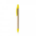 REMI. Esferogr&aacute;fica em papel 100% reciclado com clipe - Amarelo