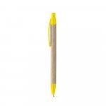 REMI. Esferogr&aacute;fica em papel 100% reciclado com clipe - Amarelo