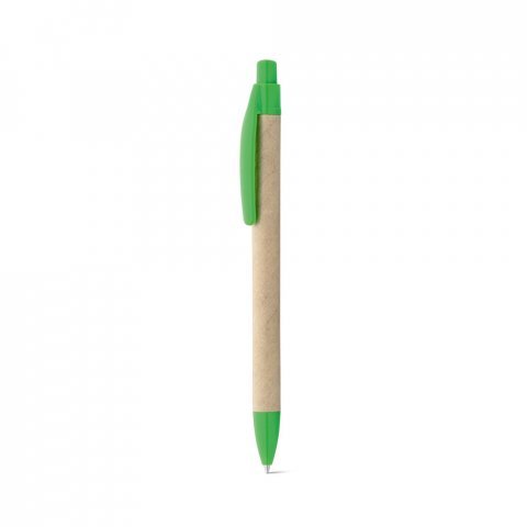 REMI. Esferogr&aacute;fica em papel 100% reciclado com clipe - Verde