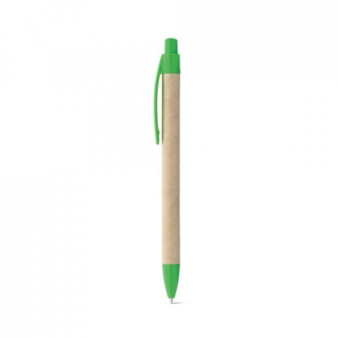 REMI. Esferogr&aacute;fica em papel 100% reciclado com clipe - Verde