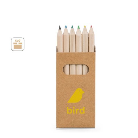 BIRD. Kutija za olovke sa 6 olovaka u boji
