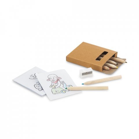 ANIM. Conjunto para pintar em caixa de cart&atilde;o - Natural