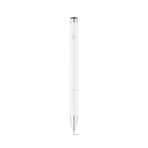 RE-BETA. Kulspetspenna i &aring;tervunnen aluminium (100% rAL) - Vit