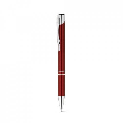 RE-BETA. Kulspetspenna i &aring;tervunnen aluminium (100% rAL) - Vinr&ouml;d