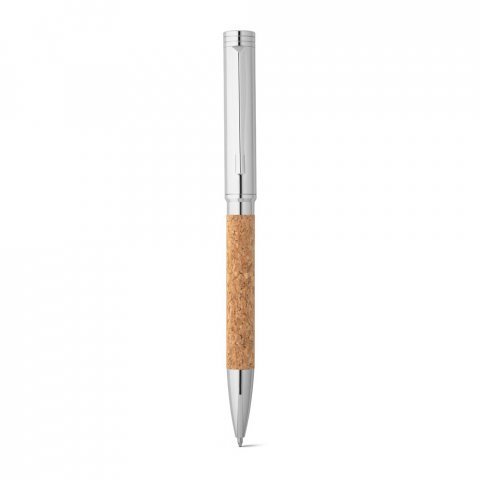 CORKO. Stylo &agrave; bille en li&egrave;ge et m&eacute;tal avec m&eacute;canisme twist - Naturel