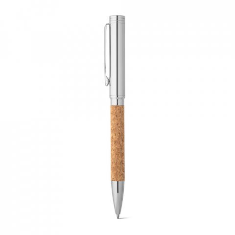 CORKO. Stylo &agrave; bille en li&egrave;ge et m&eacute;tal avec m&eacute;canisme twist - Naturel