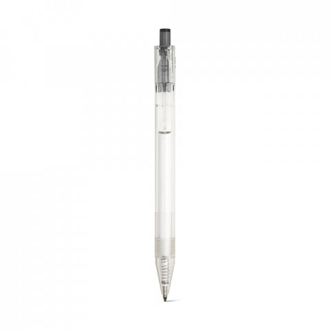 HARLAN. Balpen van rPET met gekleurde knop - Zwart