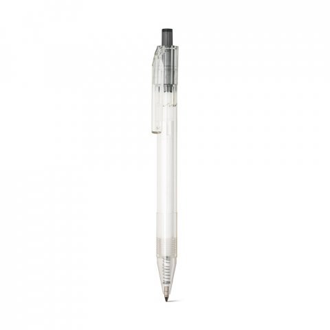 HARLAN. Balpen van rPET met gekleurde knop - Zwart