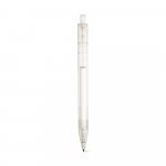 HARLAN. Balpen van rPET met gekleurde knop - Transparant