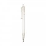 HARLAN. Balpen van rPET met gekleurde knop - Transparant