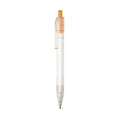 HARLAN. Balpen van rPET met gekleurde knop - Oranje