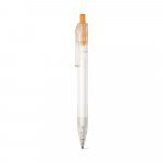 HARLAN. Balpen van rPET met gekleurde knop - Oranje