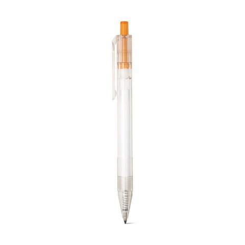 HARLAN. Balpen van rPET met gekleurde knop - Oranje