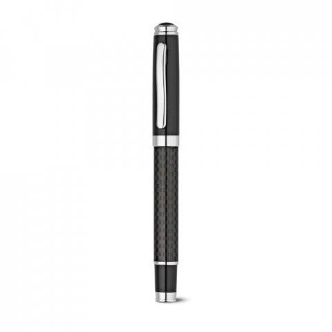 CHESS. Roller pen and ball pen set in metal and carbon fibre with twist mechanism - Black