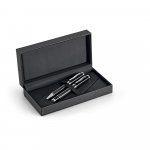 CHESS. Roller pen and ball pen set in metal and carbon fibre with twist mechanism - Black