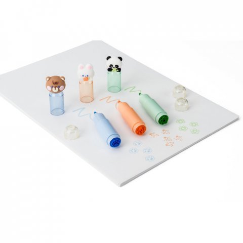 TROPICAL. Set of 3 markers designed for children in ABS - Natural
