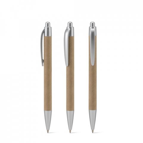 KYRA. Esferogr&aacute;fica em papel 100% reciclado e detalhes em ABS reciclado (100% rABS)