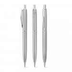 DOOLI. Stylo &agrave; bille en acier inoxydable (53 % recycl&eacute;), avec corps brillant