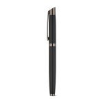 KINGSLEY. Set bestehend aus 1 Kugelschreiber und 1 Tintenroller aus Aluminium mit blauer Dokumental&reg;-Tinte - Schwarz