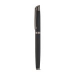 KINGSLEY. Set bestehend aus 1 Kugelschreiber und 1 Tintenroller aus Aluminium mit blauer Dokumental&reg;-Tinte - Schwarz