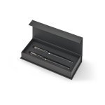 KINGSLEY. Set bestehend aus 1 Kugelschreiber und 1 Tintenroller aus Aluminium mit blauer Dokumental&reg;-Tinte - Schwarz