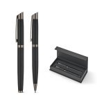 KINGSLEY. Set bestehend aus 1 Kugelschreiber und 1 Tintenroller aus Aluminium mit blauer Dokumental&reg;-Tinte