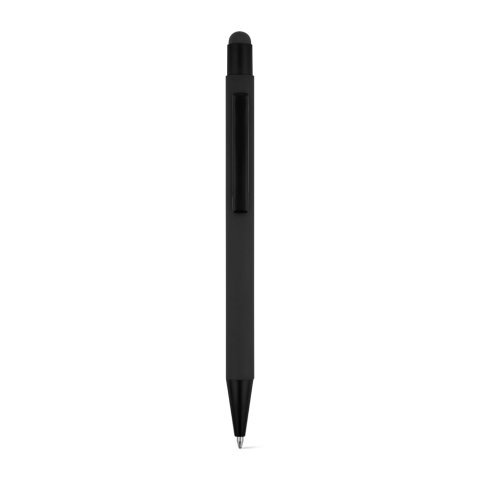 CLINT TOUCH. Penna a sfera dal design moderno, realizzata in alluminio riciclato (100% rAL) con finitura gommata - Nero