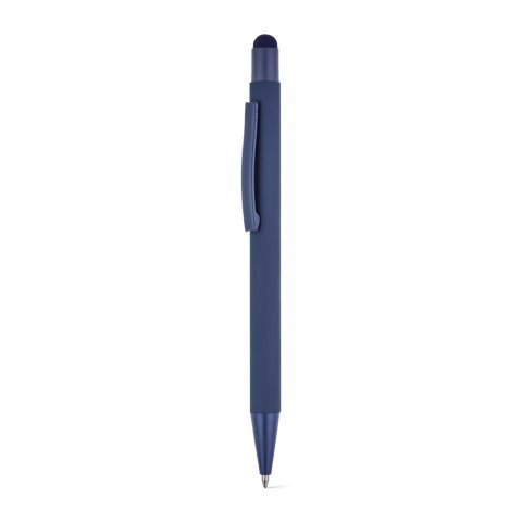 CLINT TOUCH. Penna a sfera dal design moderno, realizzata in alluminio riciclato (100% rAL) con finitura gommata - Blu