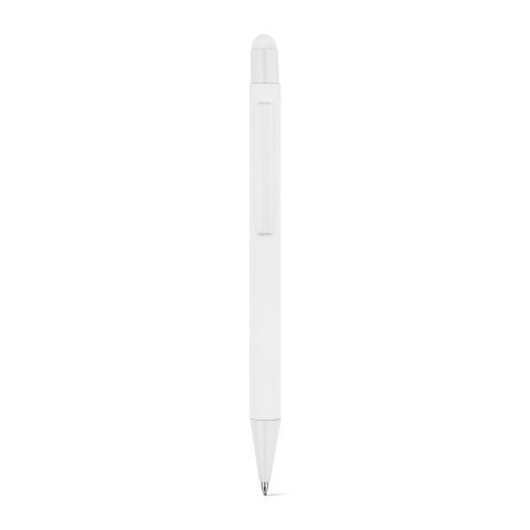 CLINT TOUCH. Penna a sfera dal design moderno, realizzata in alluminio riciclato (100% rAL) con finitura gommata - Bianco