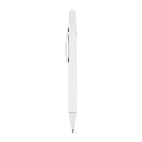 CLINT TOUCH. Penna a sfera dal design moderno, realizzata in alluminio riciclato (100% rAL) con finitura gommata - Bianco