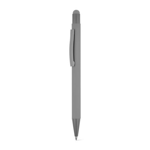 CLINT TOUCH. Penna a sfera dal design moderno, realizzata in alluminio riciclato (100% rAL) con finitura gommata - Grigio