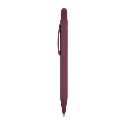 CLINT TOUCH. Penna a sfera dal design moderno, realizzata in alluminio riciclato (100% rAL) con finitura gommata - Bordeaux