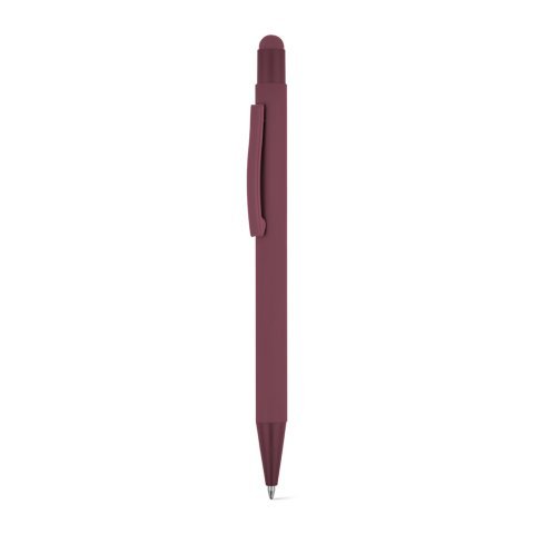 CLINT TOUCH. Penna a sfera dal design moderno, realizzata in alluminio riciclato (100% rAL) con finitura gommata - Bordeaux