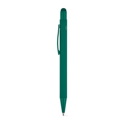 CLINT TOUCH. Penna a sfera dal design moderno, realizzata in alluminio riciclato (100% rAL) con finitura gommata - Verde scuro