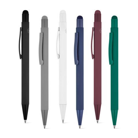CLINT TOUCH. Penna a sfera dal design moderno, realizzata in alluminio riciclato (100% rAL) con finitura gommata
