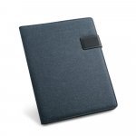 RIORDAN. A4 folder in imitation linen and PU with lined pages - Blue