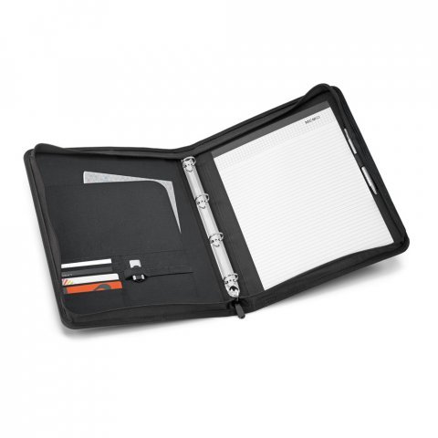 AUSTER. A4 map in 600D met gelinieerde pagina's blocnote - Licht grijs