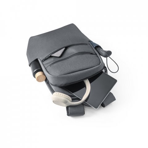 BROOKLYN. Zaino porta PC 15'' impermeabile in Nylon 2Tone - Grigio chiaro