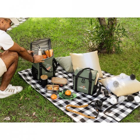 ROMA M. Borsa termica imbottita in poliestere riciclato 600D ripstop 11 L