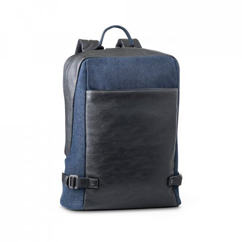 DIVERGENT BACKPACK I. Раница за лаптоп до 15,6'' от деним и полиуретан - тъмносин