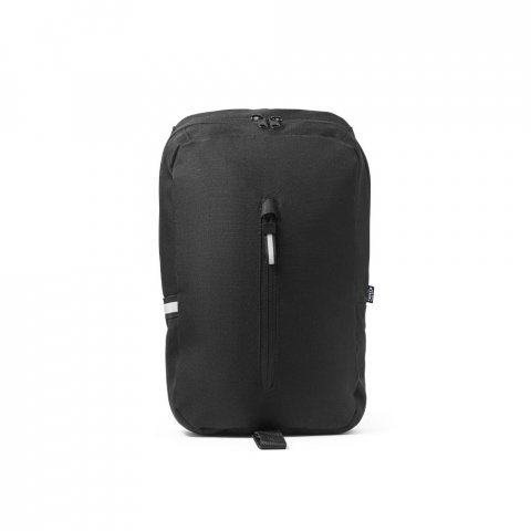 DELFOS. Rucksack mit einem Schultergurt aus 300D recyceltem Polyester und 600D recyceltem Polyester, mit 210D-Futter aus recyceltem Polyester - Schwarz