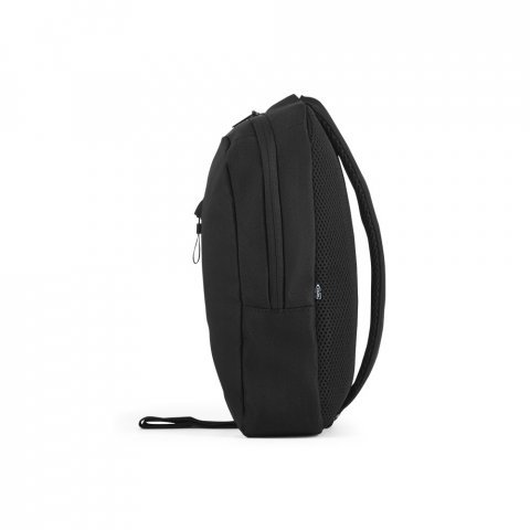 DELFOS. Rucksack mit einem Schultergurt aus 300D recyceltem Polyester und 600D recyceltem Polyester, mit 210D-Futter aus recyceltem Polyester - Schwarz
