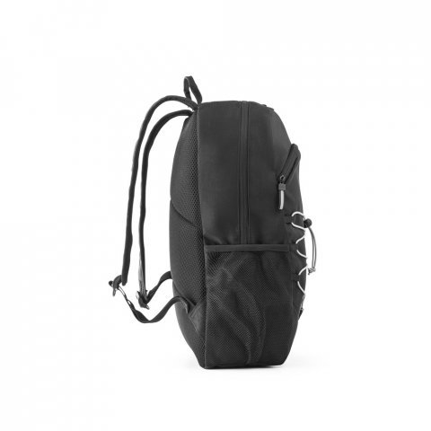 DELFOS BACKPACK. 300D gerecycled polyester en 600D gerecycled polyester laptop rugzak met reflecterende elementen - Zwart