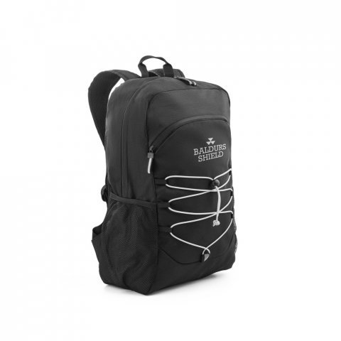 DELFOS BACKPACK. 300D gerecycled polyester en 600D gerecycled polyester laptop rugzak met reflecterende elementen - Zwart