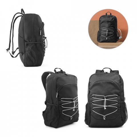 DELFOS BACKPACK. 300D gerecycled polyester en 600D gerecycled polyester laptop rugzak met reflecterende elementen