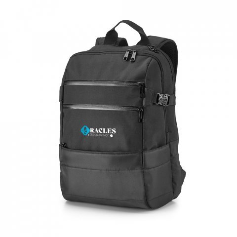 ZIPPERS BPACK. Раница за лаптоп 15.6'' от 300D полиестер и 840D жакард - черно