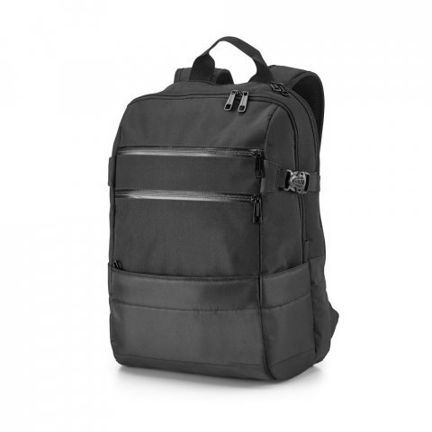 ZIPPERS BPACK. Раница за лаптоп 15.6'' от 300D полиестер и 840D жакард - черно