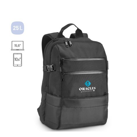 ZIPPERS BPACK. Mochila para port&aacute;til de 15,6'' en poli&eacute;ster 300D y jacquard 840D