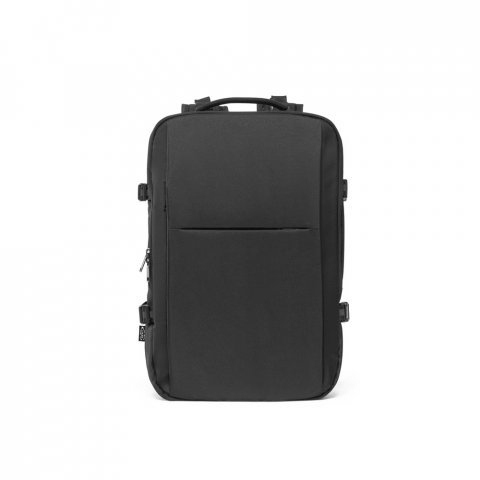 DALLAS. High-density recycled 600D polyester travel backpack for 17.3" laptop - черно